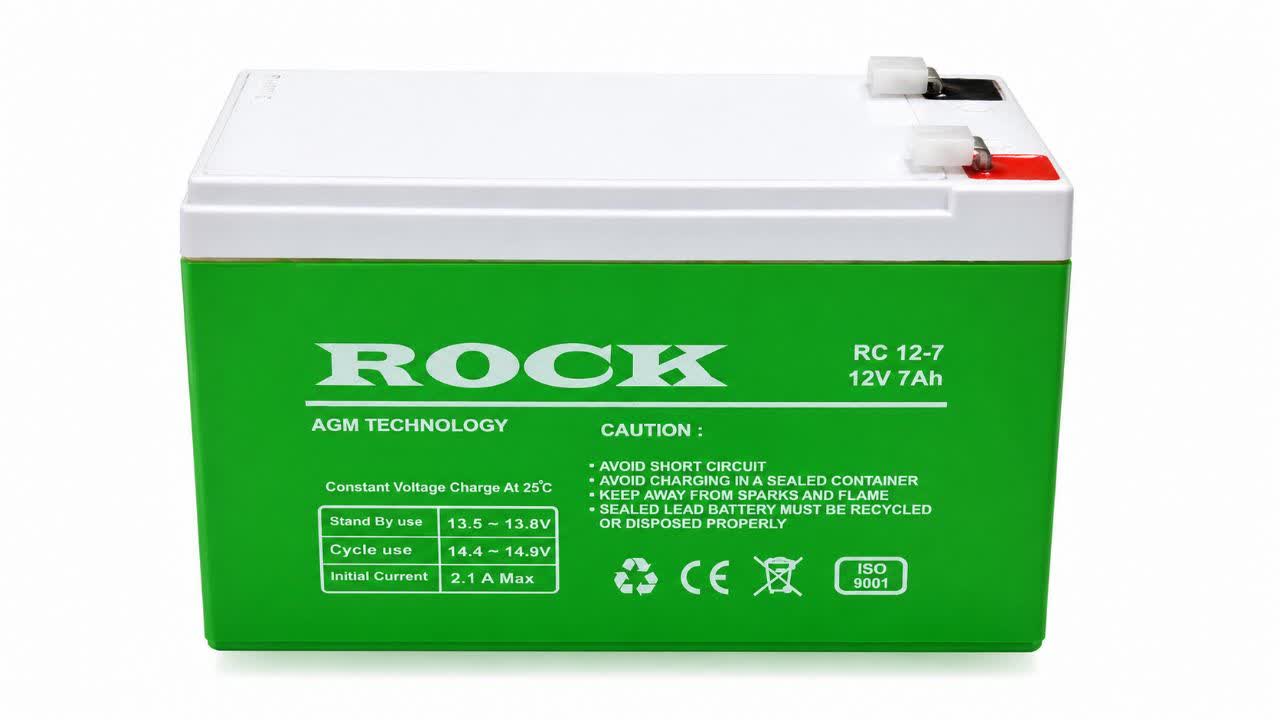 باتری شارژی 12 ولت 7 آمپر ROCK